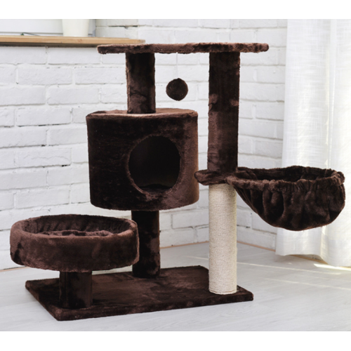 pet bed tree integrated toy platform grabbing post